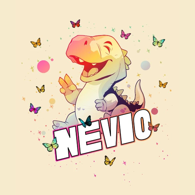 NEVIO - Schöner Junge Name mit süßem DINO T-REX