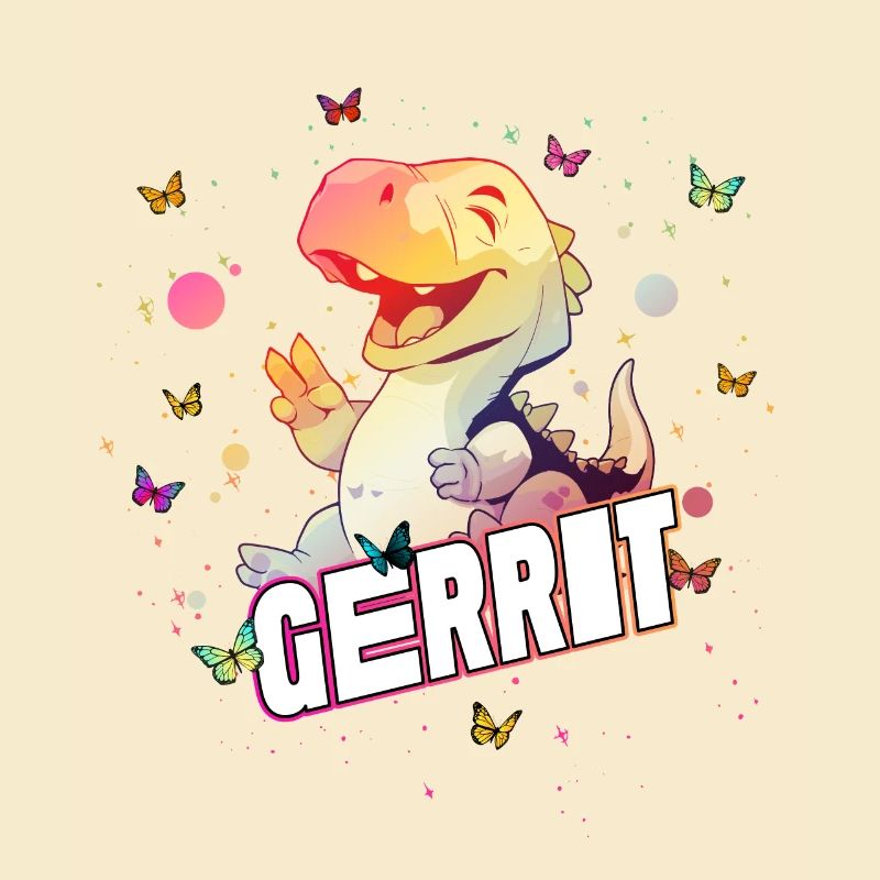 GERRIT - Schöner Junge Name mit süßem DINO T-REX