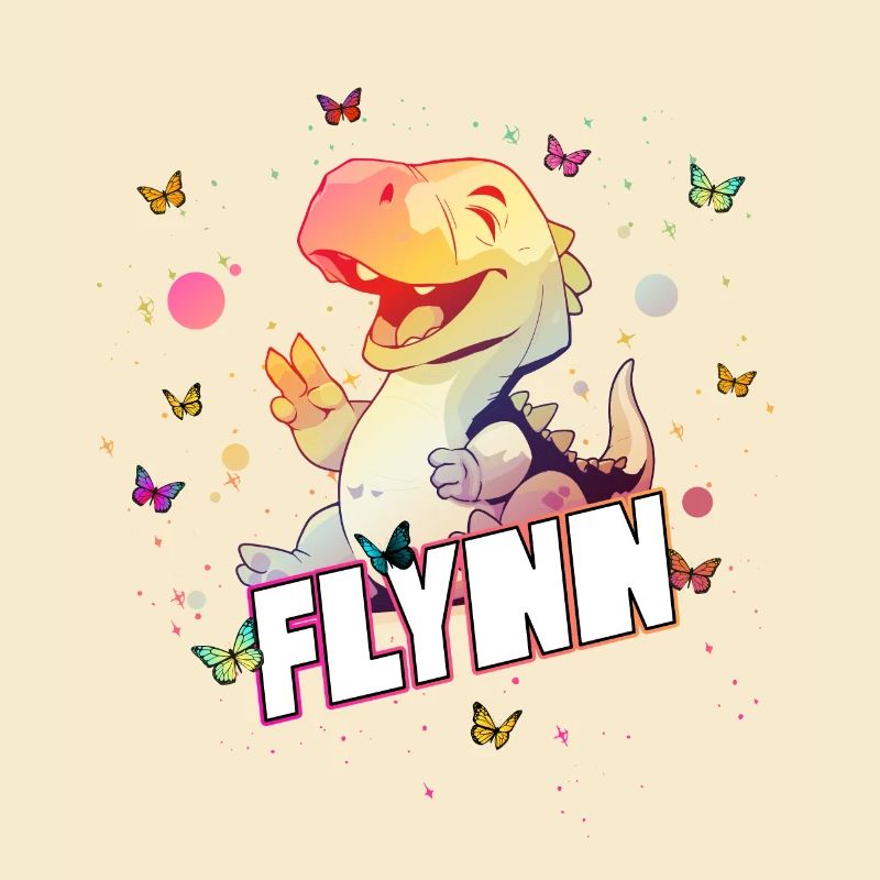 FLYNN - Schöner Junge Name mit süßem DINO T-REX