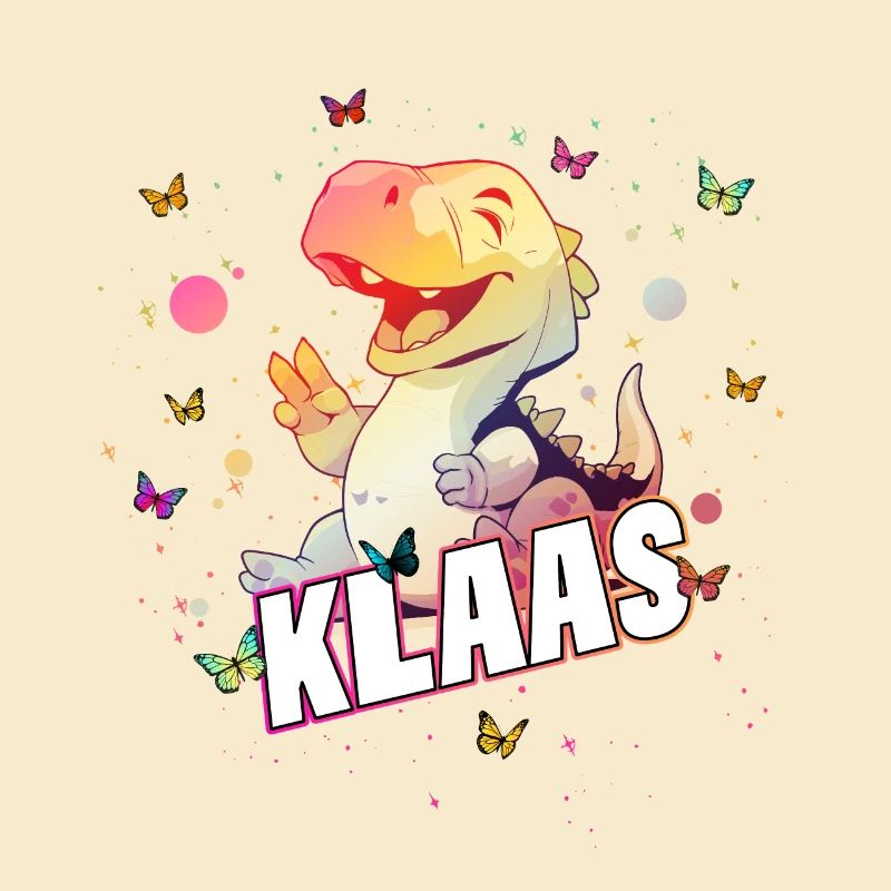 KLAAS - Schöner Junge Name mit süßem DINO T-REX