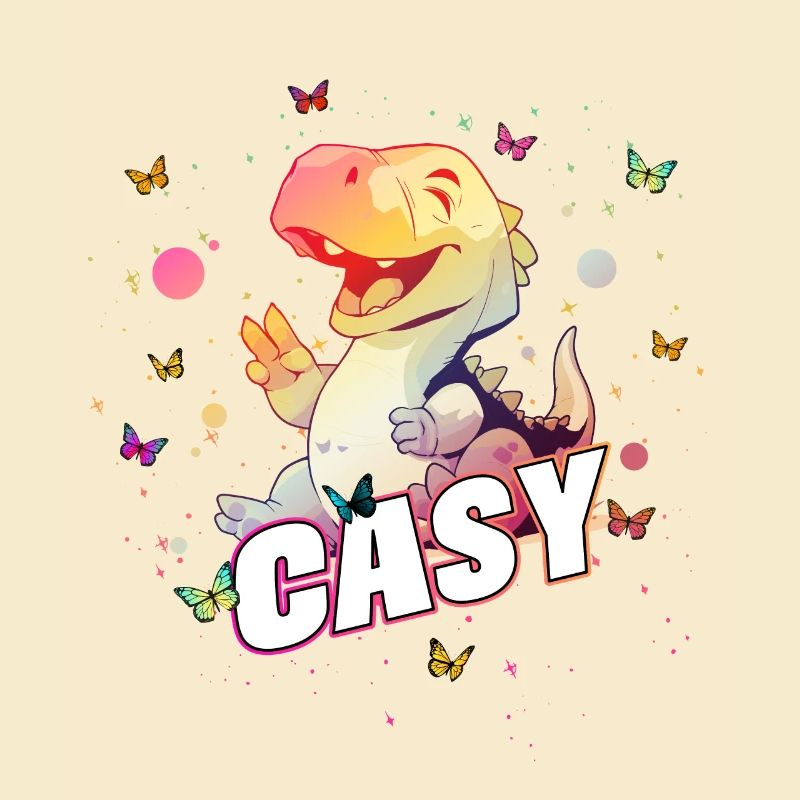 CASY - Schöner MÄDCHEN Name mit süßem DINO T-REX
