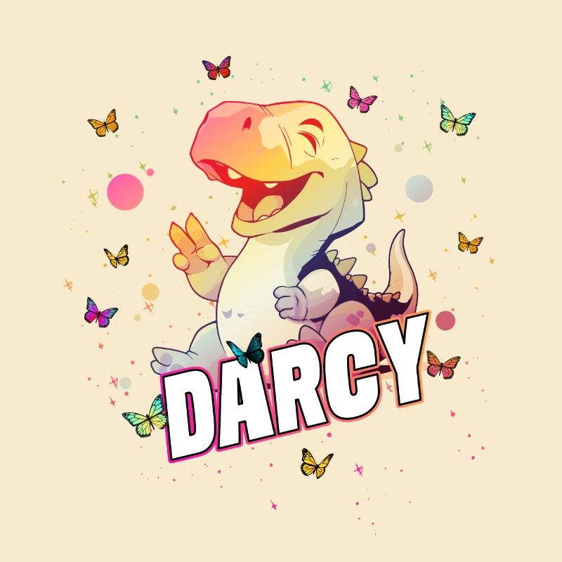 DARCY - Schöner MÄDCHEN Name mit süßem DINO T-REX