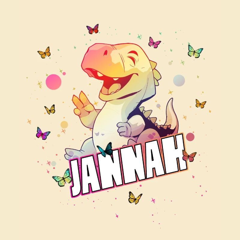 JANNAH - Schöner MÄDCHEN Name mit süßem DINO T-REX