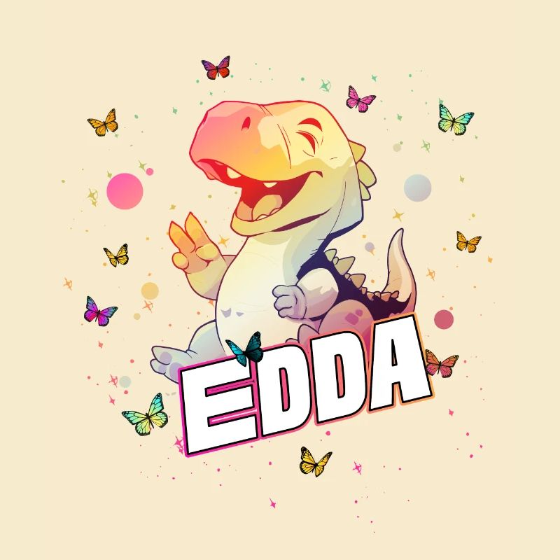 EDDA - Schöner MÄDCHEN Name mit süßem DINO