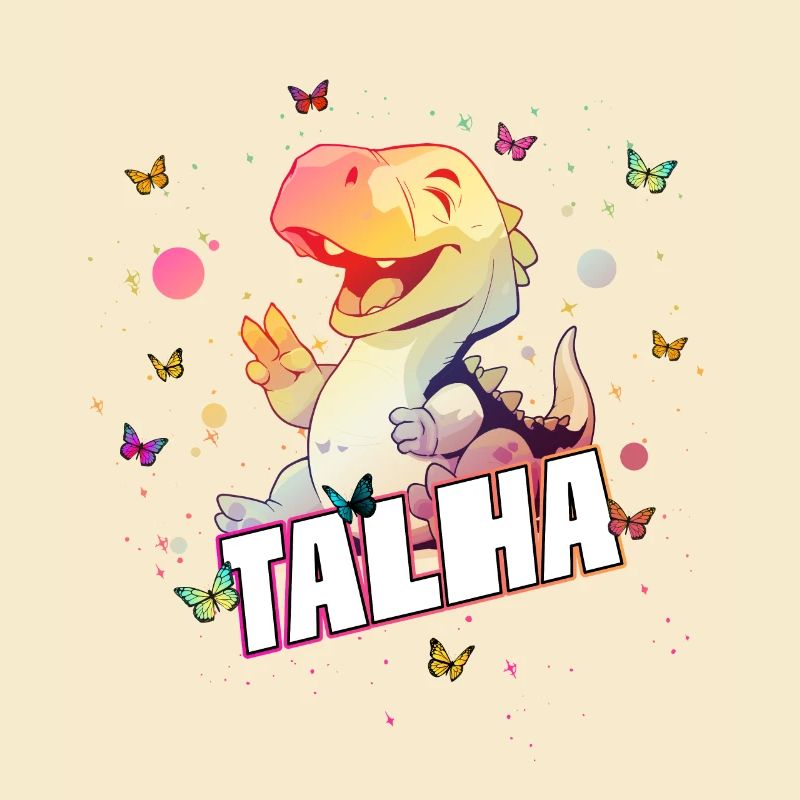 TALHA - Beau nom de GARÇON avec mignon DINO