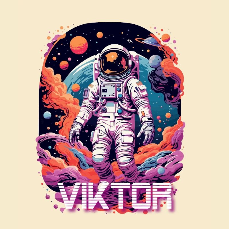 VIKTOR - Beautiful boy name with cool astronaut
