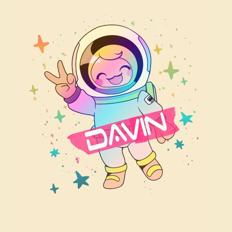 DAVIN - Beau nom de garçon avec astronaute mignon