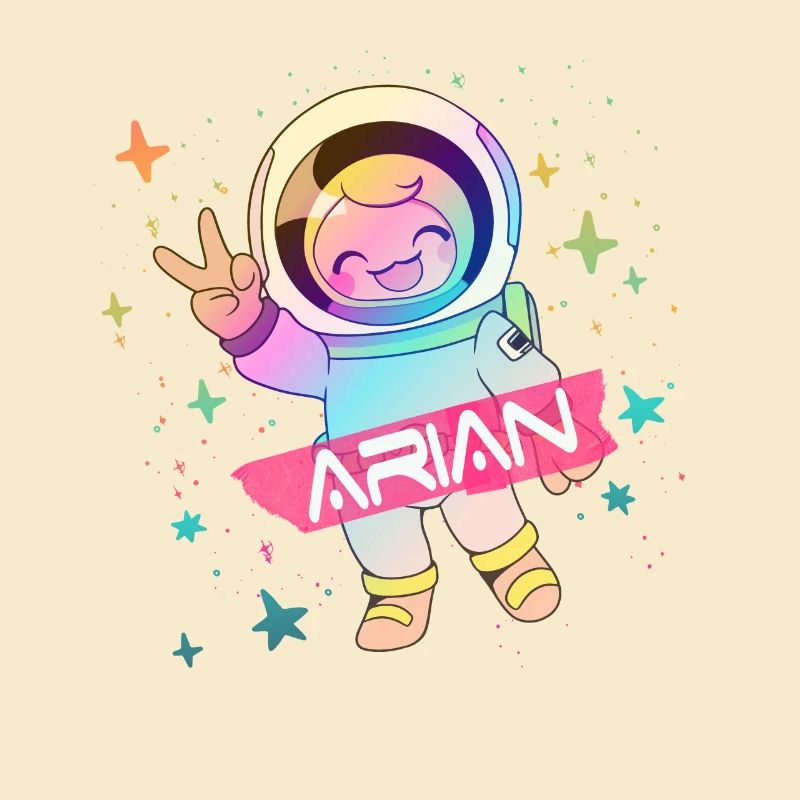 ARIAN - Beau nom de garçon avec astronaute mignon