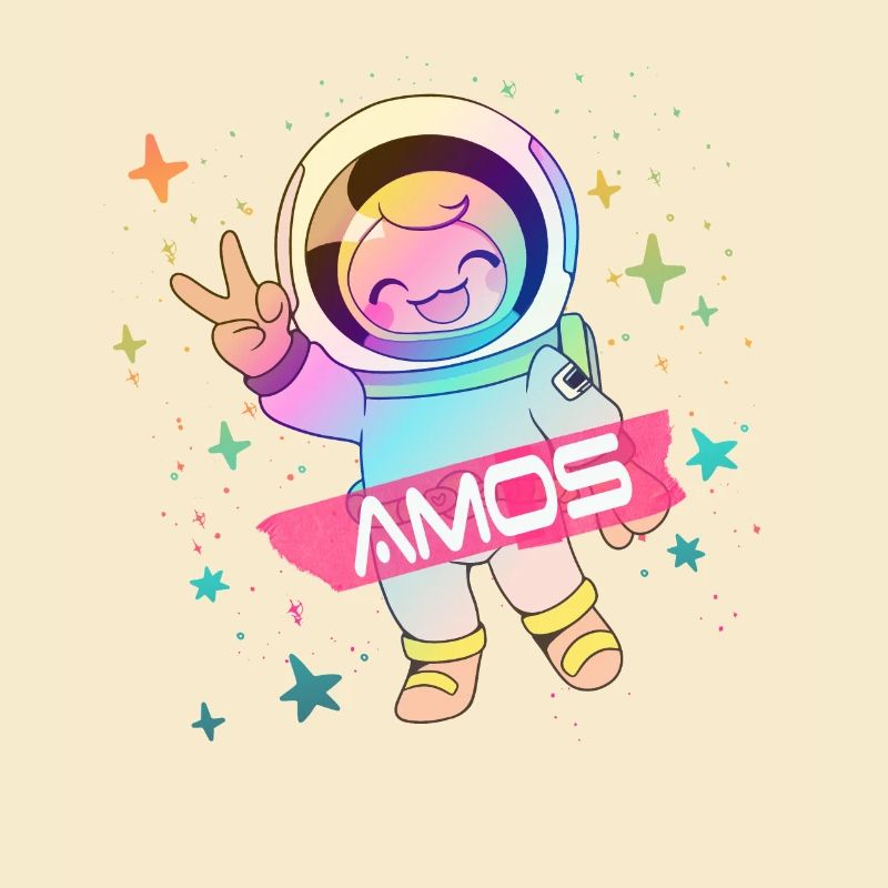 AMOS - Beau nom de garçon avec astronaute mignon