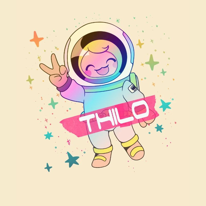 THILO - Beau nom de garçon avec astronaute mignon