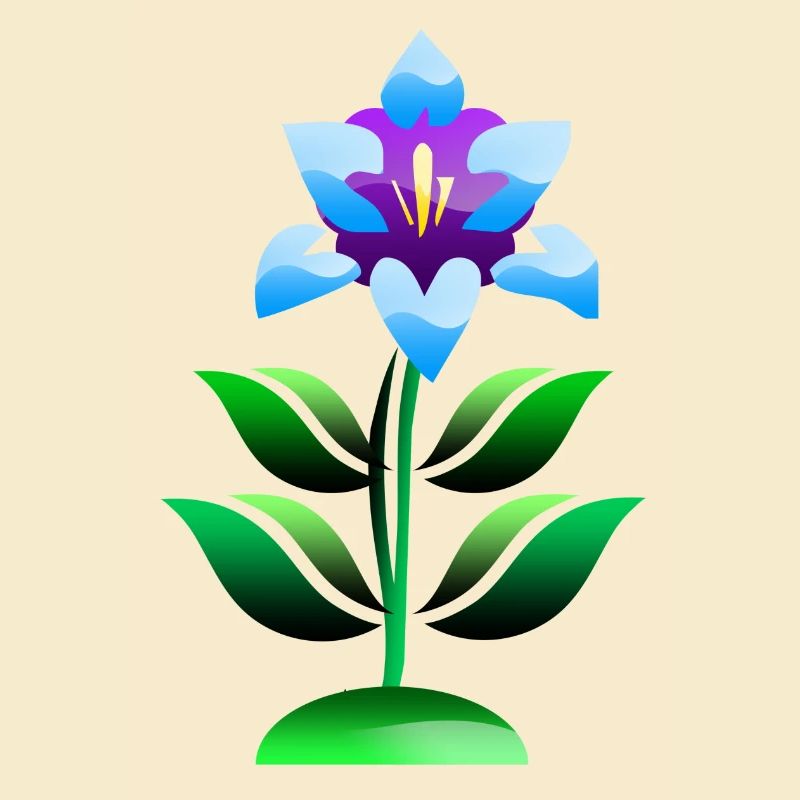 Fleur pourpre et bleue