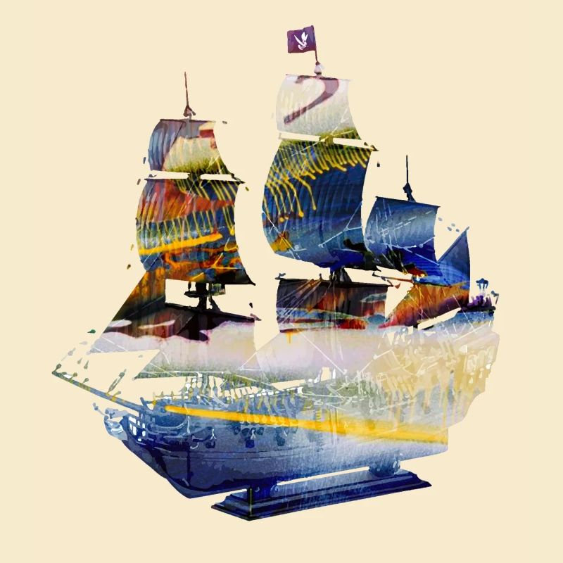 segelschiff,Schiff,Boot,Graffiti, Blau, Malerei