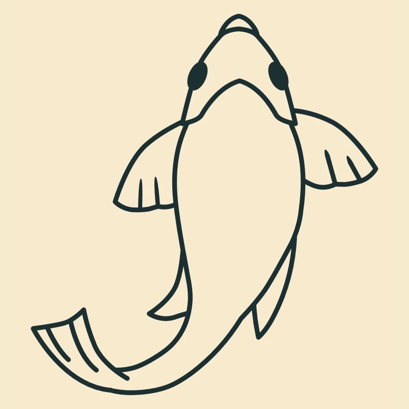 Poisson nageur de koi simple