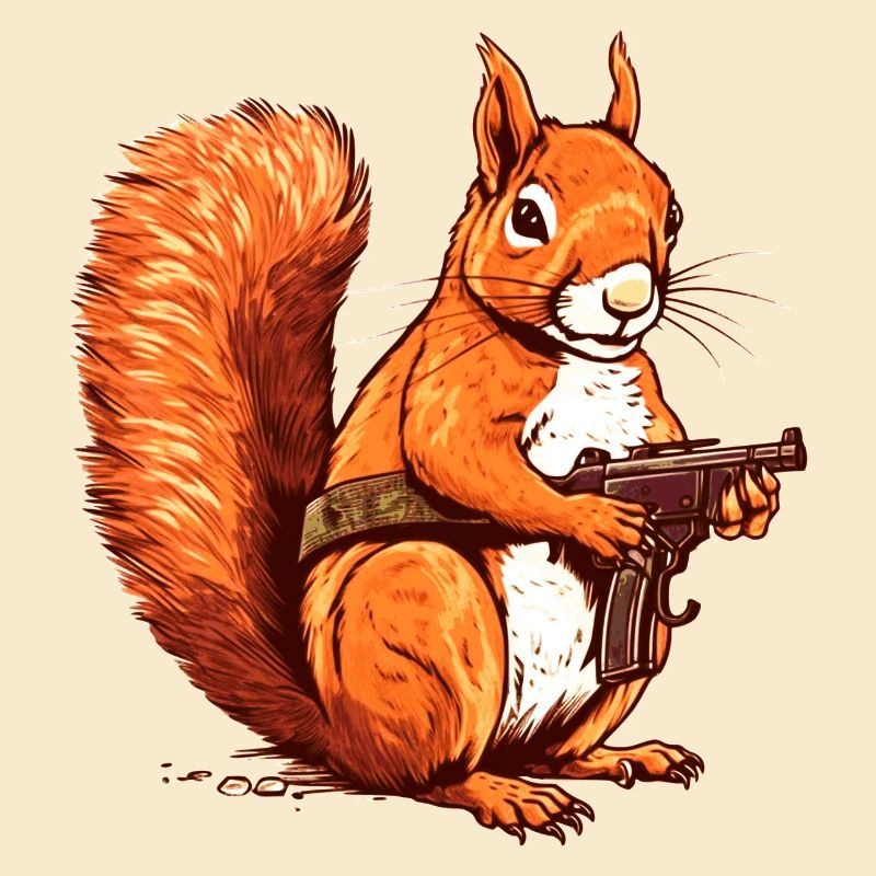 Einzigartiges und schwer bewaffnetes Eichhörnchen