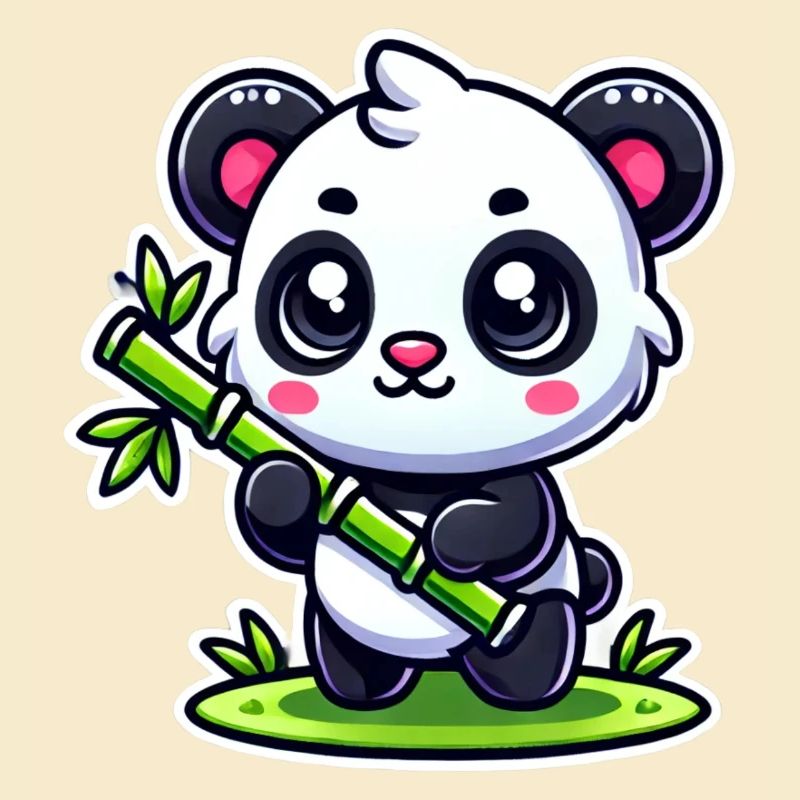 Süßer Panda mit Bambus