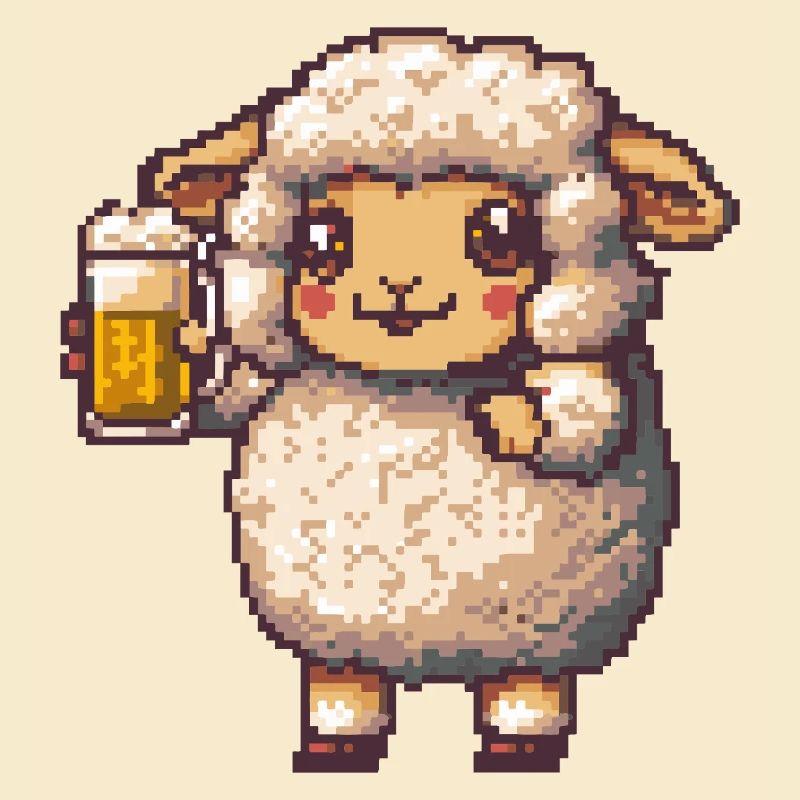 Schaf Pixel Bier