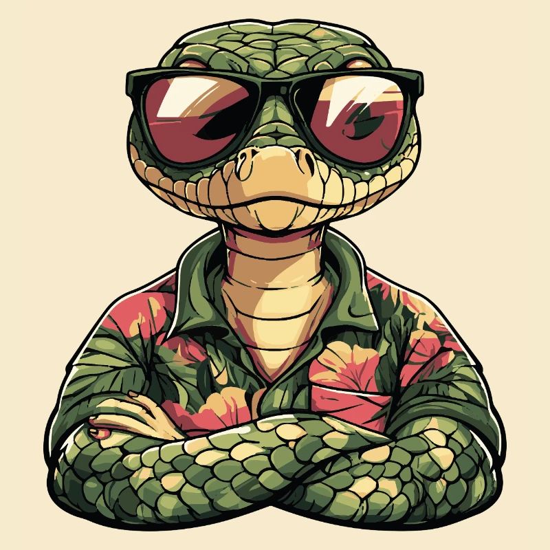 Snake Cobra Comic Funny Summer