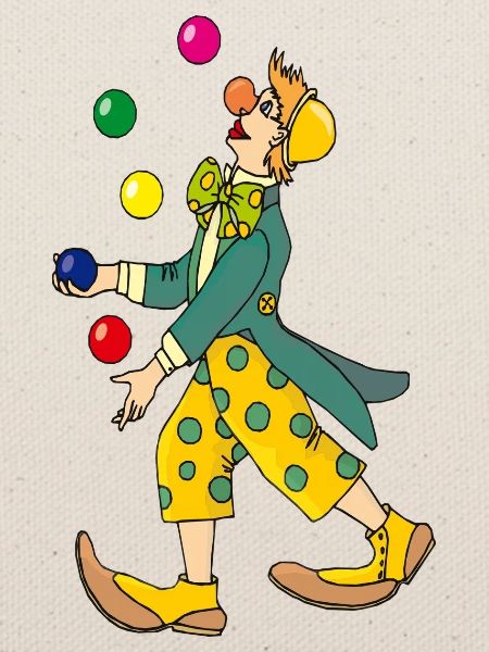 Jébé der Jongleur-Clown