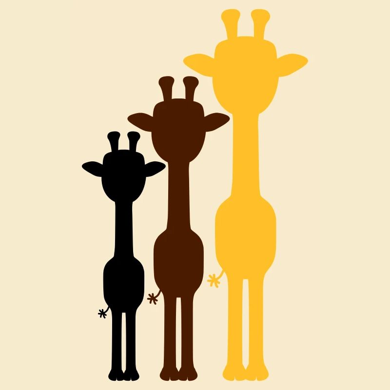 3 Farben Coole Giraffen Umriss Schatten Silhouette