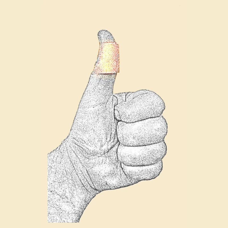 Hand mit Pflaster