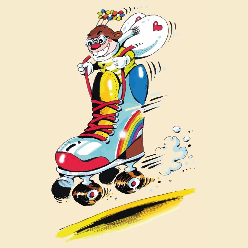 Blühwürmchen auf Rollschuh