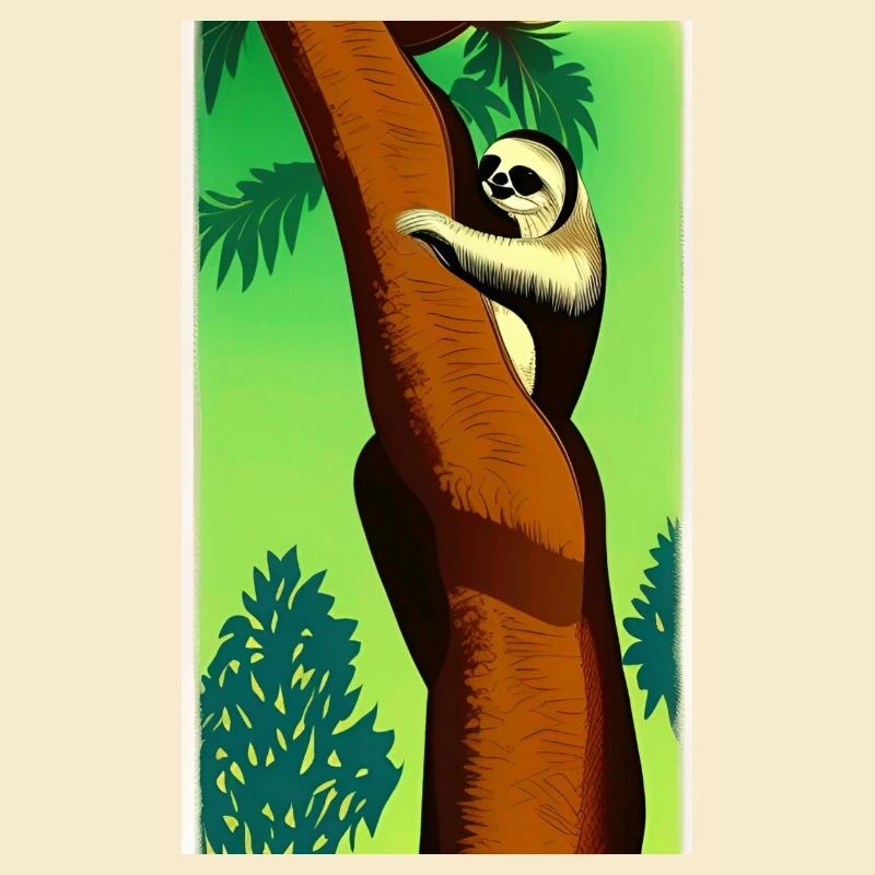 Comic Drawing Sloth (in german Faultier) Folivora