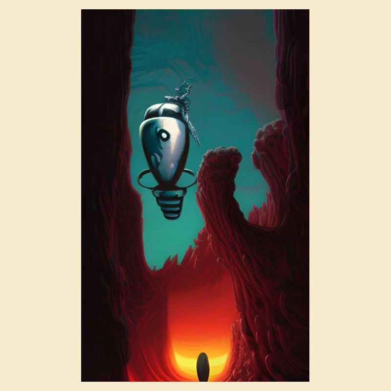 Vaisseau spatial robot Comic effrayant Alien sur un étrange