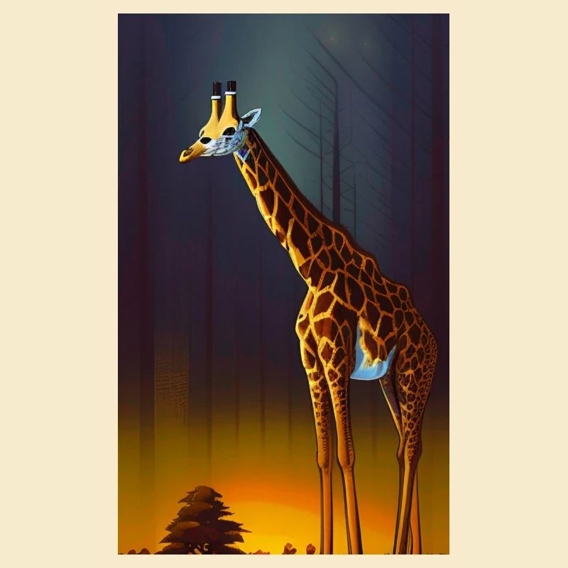 Coole Comic Zeichnung Giraffe Giraffa