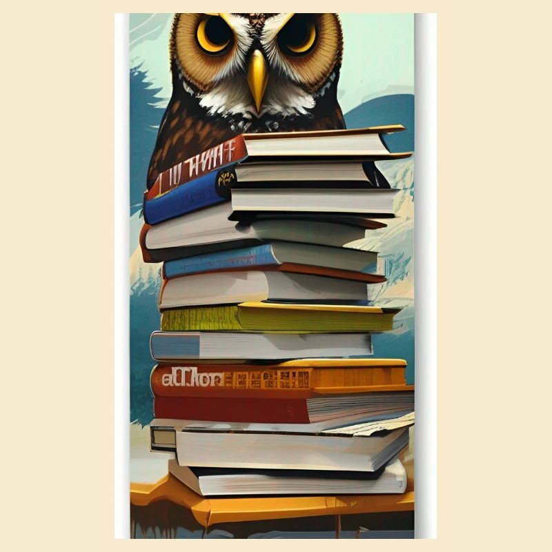 Comic Cartoon Cute Book Owl Owl Book Stack