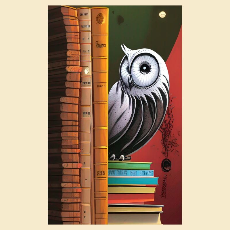 Comic Cartoon Cute Book Owl Owl Book Stack