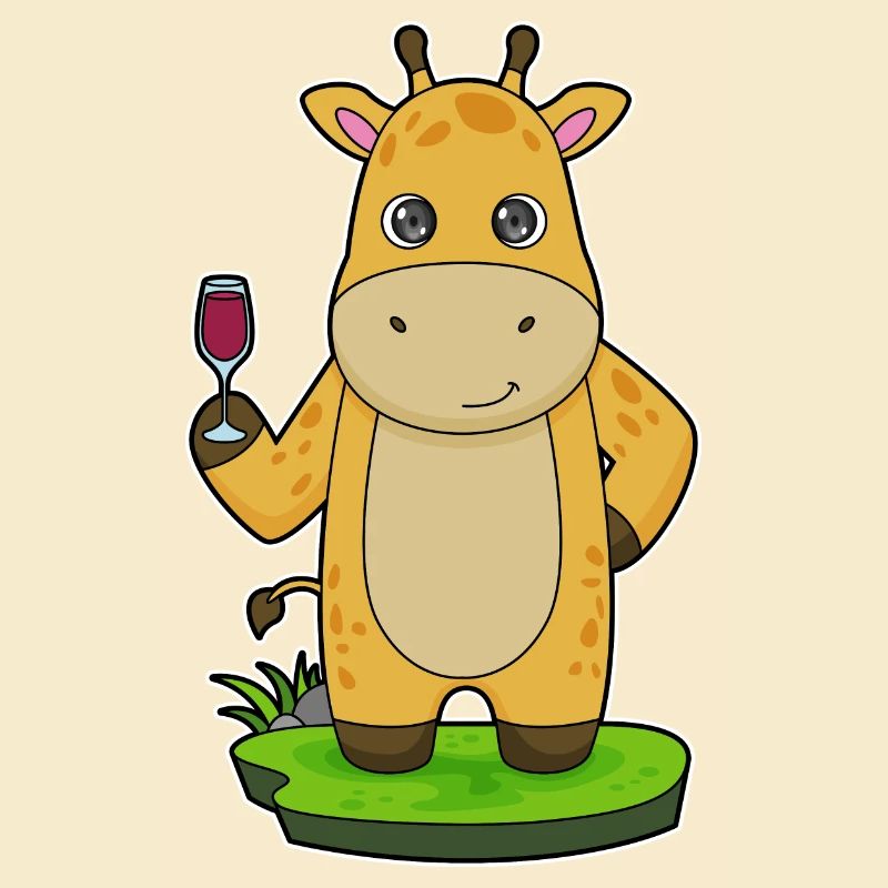 Giraffe Glas Rotwein