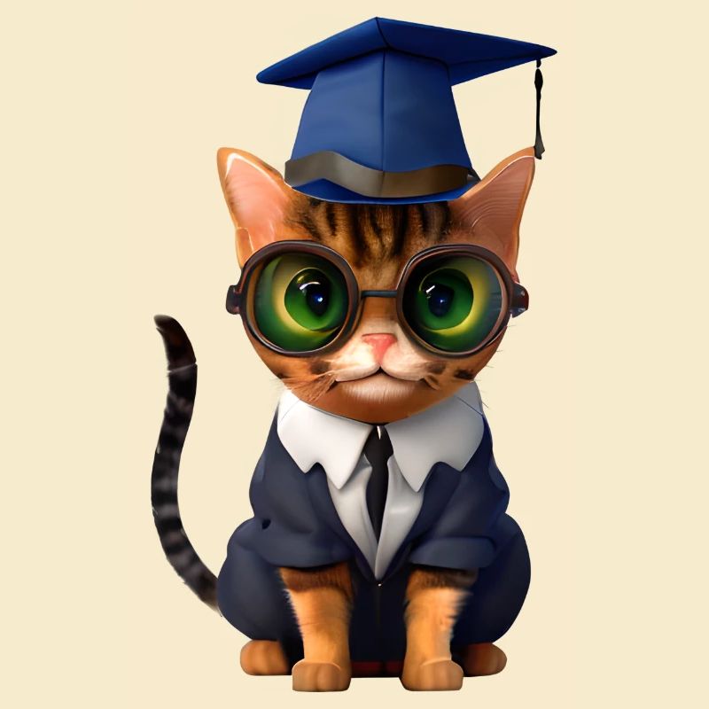 Bachelor Katze Studium Absolvent Schulabschluss