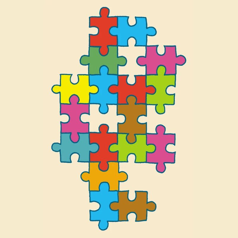 Multicolored incomplete puzzle