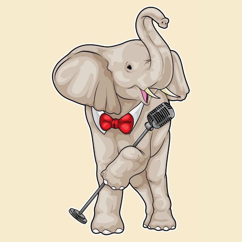 Elephant Singer Microphone Musique