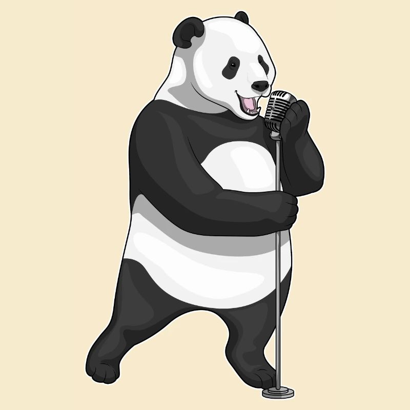 Panda Singer Microphone Musique