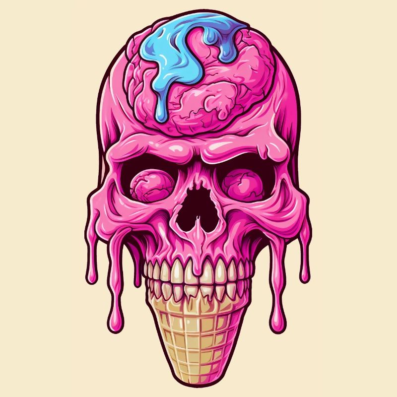 Cornet de crème glacée Skull - Happy Halloween