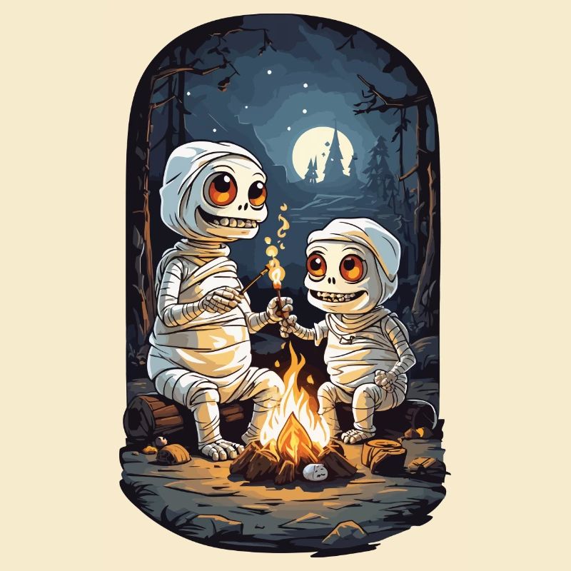 Kids Halloween Mummies Campfire Party Design