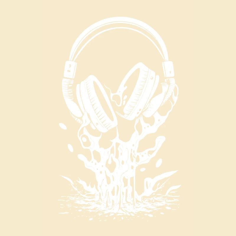 Casque d’écoute avec gouttes et éclaboussures