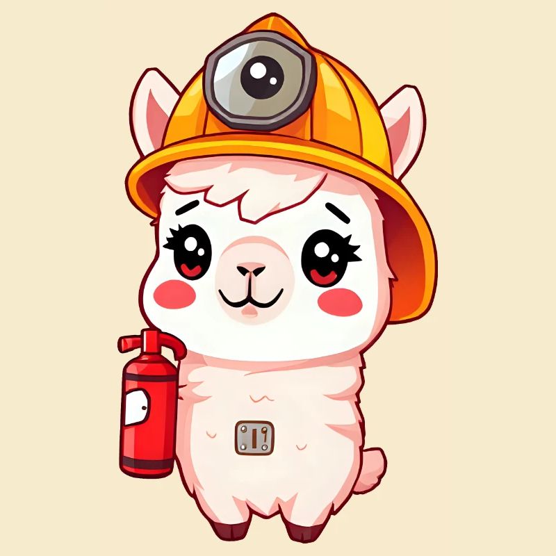 Safety First Alpaca fire fighter
