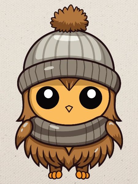 Eule Comic Winter Cozy