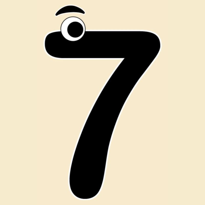 Number Seven 7 Kids Birthday Learning Math