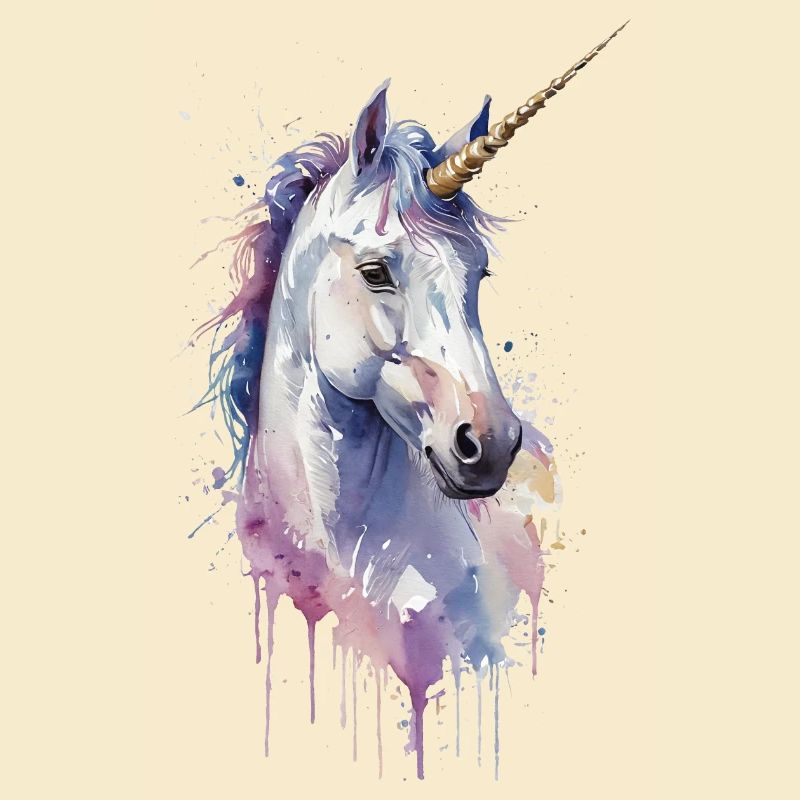 Ätherisches Einhorn - Aquarell