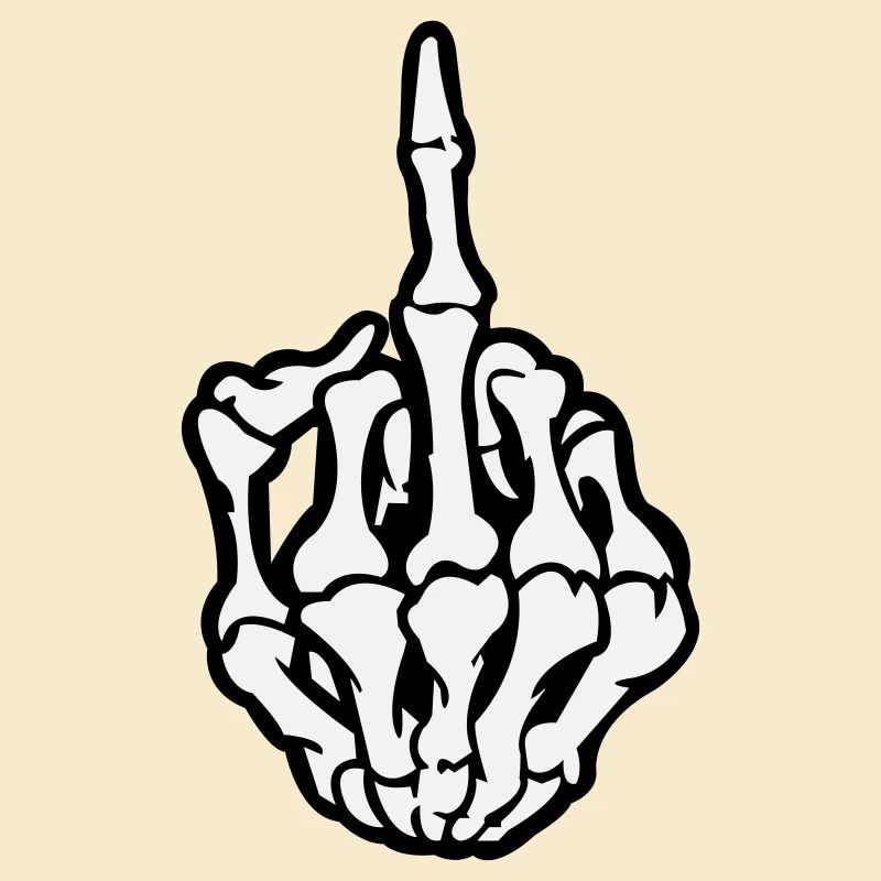 Skull Middle Finger