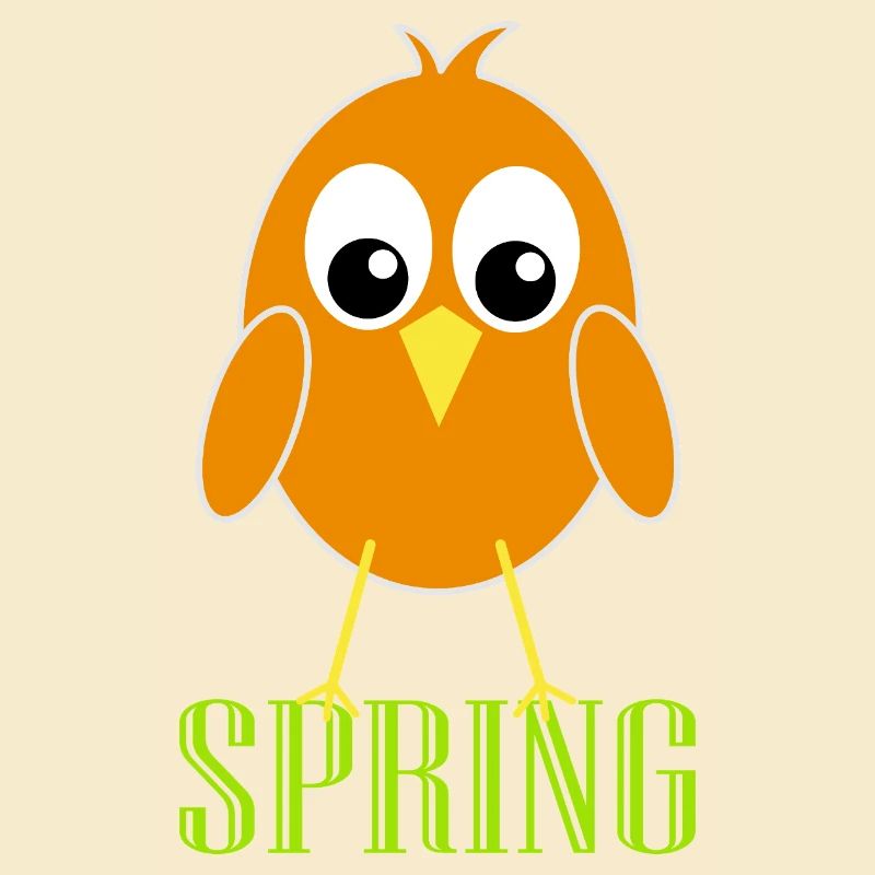 Playful spring bird with big eyes