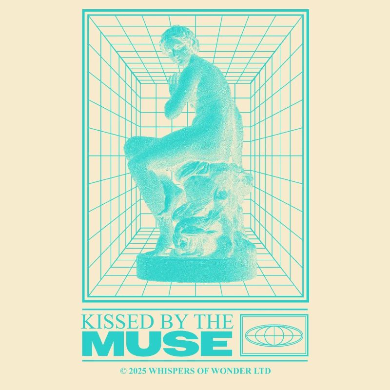 Neon-Statue im Cyberraum