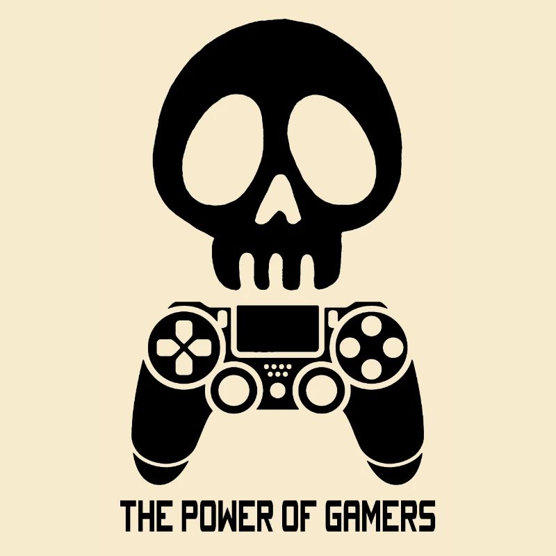 Schwarzer Gamer Schädel