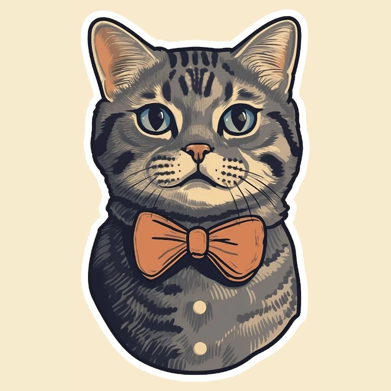 A cute cat wearing a bowtie