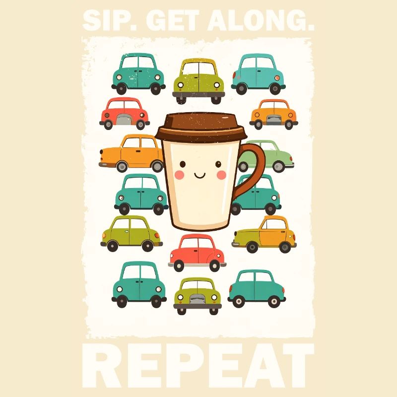 Verspielte Kaffeetasse mit Autos