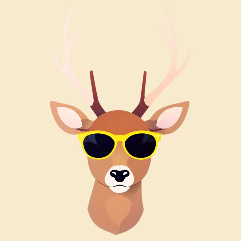 Reh mit Sonnenbrille