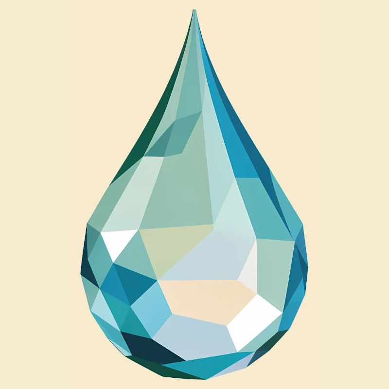 Wassertropfen - Cooles Low Poly Logo